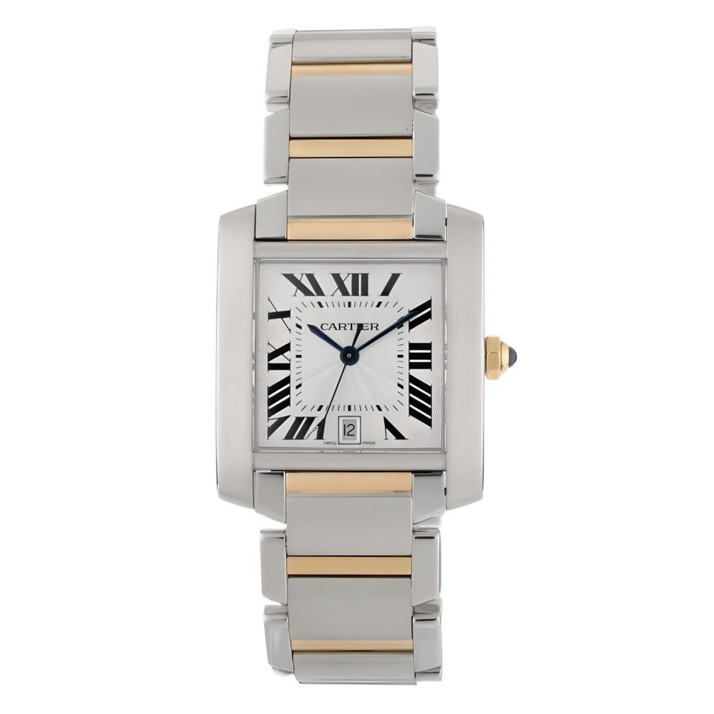 Cartier Tank Francaise 2302 Large 18k Yellow Gold/Steel 28x32mm Automatic Watch - Picture 1 of 13